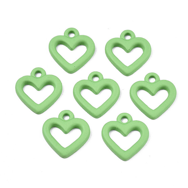 

PandaHall Spray Painted Alloy Charms, Cadmium Free & Lead Free, Heart, Lime, 13x12x2mm, Hole: 1.5mm Alloy Heart Green