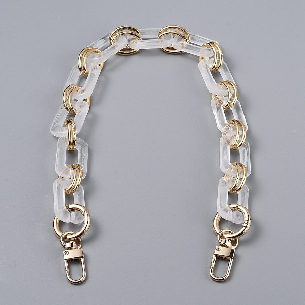 

PandaHall Resin Bag Chains Strap, with Golden Alloy Link and Swivel Clasps, for Bag Straps Replacement Accessories, WhiteSmoke, 45x2cm Resin..., White