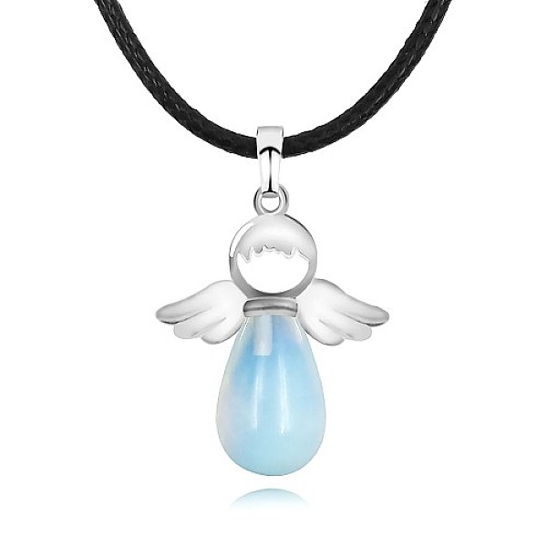 

PandaHall Angel Opalite Pendant Necklaces, No Size Opalite Angel & Fairy