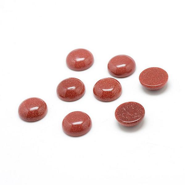 

PandaHall Synthetic Goldstone Cabochons, Half Round, 6x3mm Goldstone Half Round