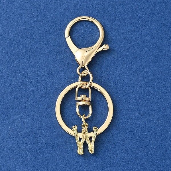 

PandaHall Alloy Initial Letter Charm Keychains, with Alloy Clasp, Golden, Letter W, 8.5cm Alloy Letter W