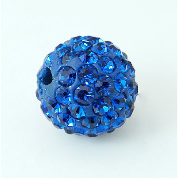 

PandaHall Pave Disco Ball Beads, Polymer Clay Rhinestone Beads, Grade A, Round, Sapphire, PP12(1.8~1.9mm), 8mm, Hole: 1mm Polymer Clay+Glass..., Blue