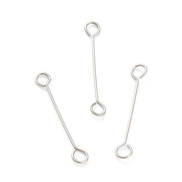 

PandaHall 316 Surgical Stainless Steel Eye Pins, Double Sided Eye Pins, Stainless Steel Color, 15x2.5x0.4mm, Hole: 1.5mm 316 Surgical...
