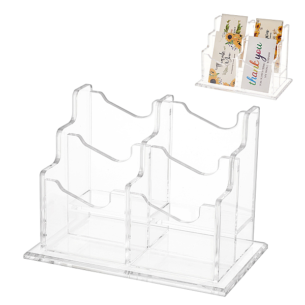 

PandaHall 4-Slot Transparent Acrylic Business Name Card Display Stands, Card Organizer Holder for Office, Clear, 149x90x107mm, Inner...
