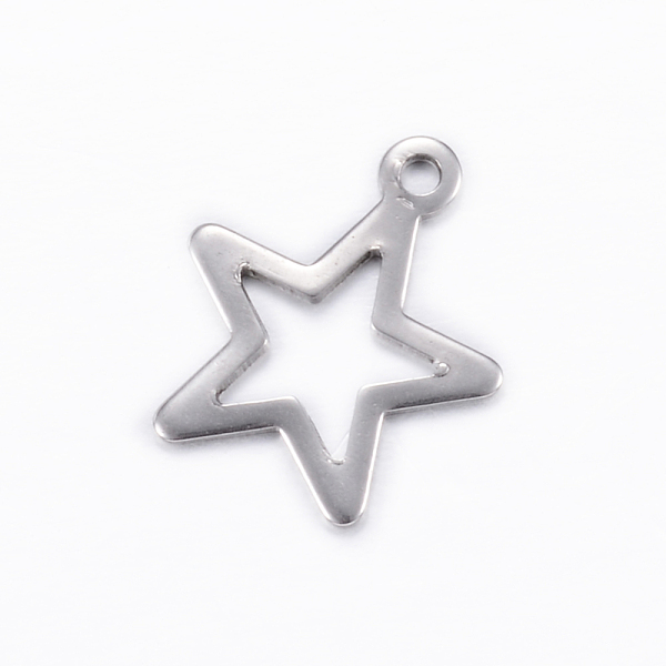 

PandaHall 304 Stainless Steel Charms, Star, Stainless Steel Color, 15x13x0.8mm, Hole: 1mm 304 Stainless Steel Star