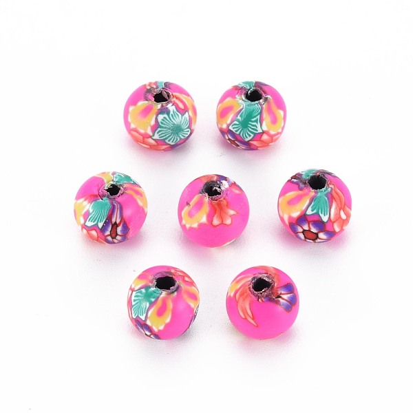 

PandaHall Handmade Polymer Clay Beads, for DIY Jewelry Crafts Supplies, Round, Medium Purple, 8~9x8mm, Hole: 1.8mm Polymer Clay Round