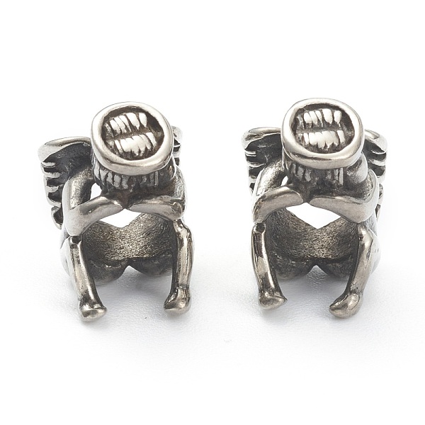 

PandaHall 304 Stainless Steel European Beads, Large Hole Beads, Angel, Antique Silver, 12.5x9x10mm, Hole: 5.5x6mm 304 Stainless Steel Angel...