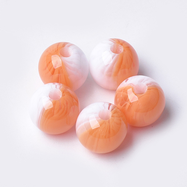 

PandaHall Resin Beads, Round, Coral, 12x11.5mm, Hole: 2.5mm Resin Round Red