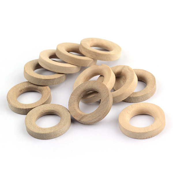 

PandaHall Unfinished Wood Linking Rings, Natural Wooden Ring, Ring, Navajo White, 20x4mm Wood Ring Orange