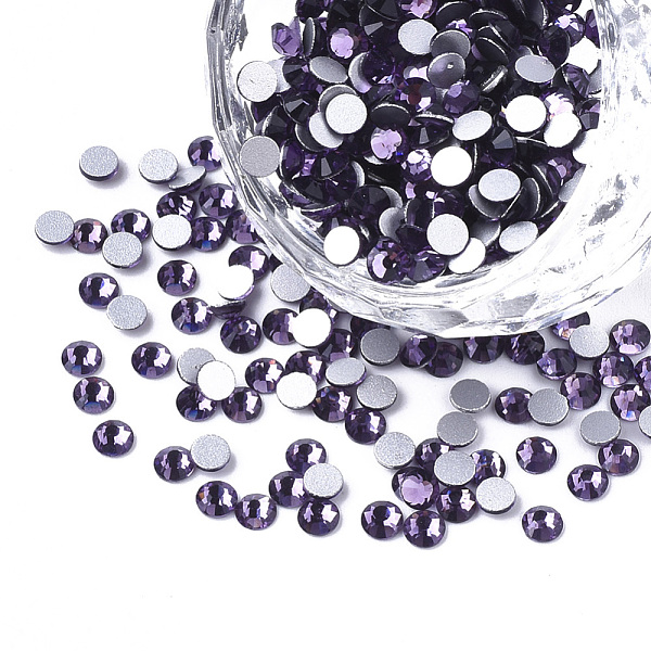 

PandaHall Glass Flat Back Rhinestone Cabochons, Back Plated, Faceted Half Round, Tanzanite, SS20, 4.6~4.8x2mm, about 1440pcs/bag Glass..., Purple