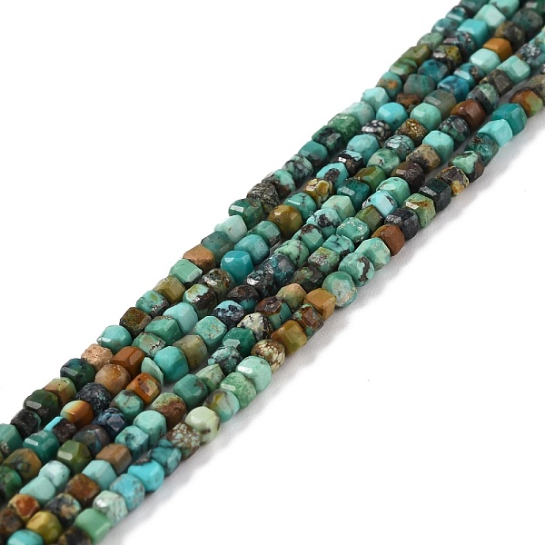 

PandaHall Natural HuBei Turquoise Beads Strands, Faceted, Cube, 2x2x2mm, Hole: 0.6mm, about 188pcs/strand, 15.47 inch(39.3cm) HuBei...