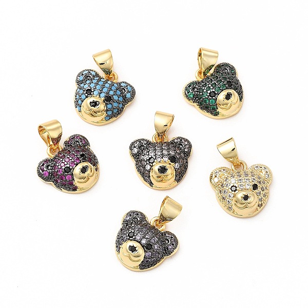 

PandaHall Rack Plating Brass Micro Pave Cubic Zirconia Charms, Cadmium Free & Lead Free, Real 18K Gold Plated, Long-Lasting Plated, Bear..., Multicolor