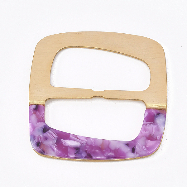

PandaHall Aluminum & Cellulose Acetate(Resin) Buckles, Rectangle, Mixed Color, 69x67.5x4.5~5mm, Hole: 49x23mm Aluminum Rectangle Multicolor