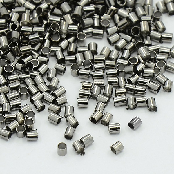 

PandaHall Brass Tube Crimp Beads, Cadmium Free & Lead Free, Gunmetal, about 2mm wide, 2mm long, hole: 1.5mm, about 900pcs/10g Brass Tube