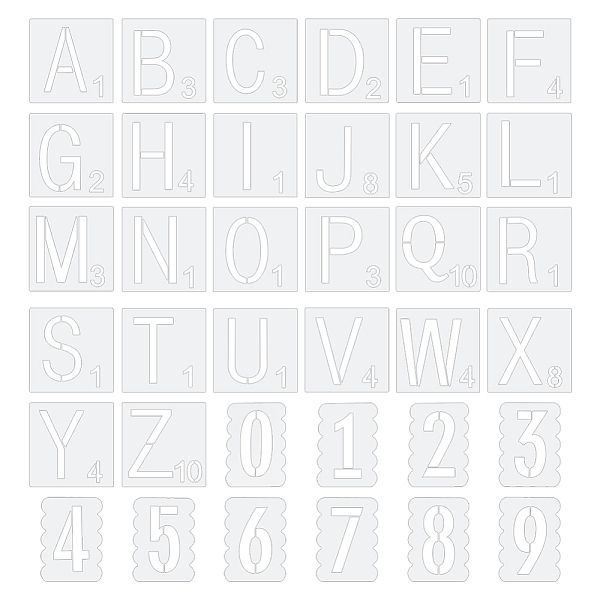 

PandaHall Plastic Drawing Stencil, Drawing Scale Template, For DIY Scrapbooking, Letter A~Z & Number 0~9, White Plastic Letter White