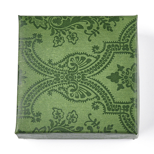 

PandaHall Flower Printed Cardboard Jewelry Boxes, with Black Sponge, for Jewelry Gift Packaging, Square, Dark Sea Green, 7.5x7.5x3.35cm...