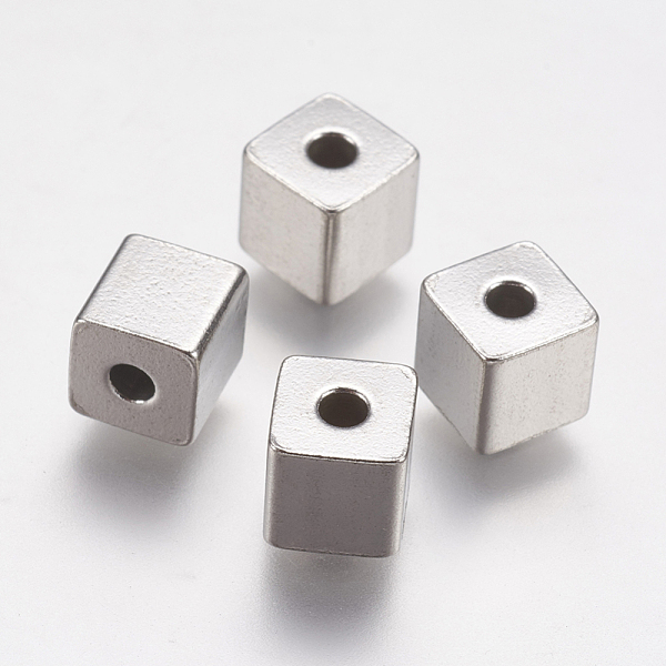 

PandaHall 304 Stainless Steel Beads, Cube, Stainless Steel Color, 6x6x6mm, Hole: 2mm 304 Stainless Steel Cube