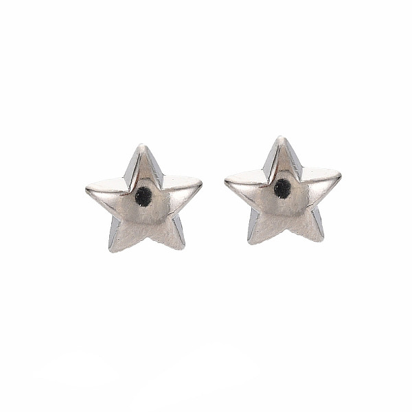 

PandaHall Star Stud Earrings for Women, Cadmium Free & Lead Free, Silver, 9x9.5mm, Pin: 0.6mm Plastic Star Silver