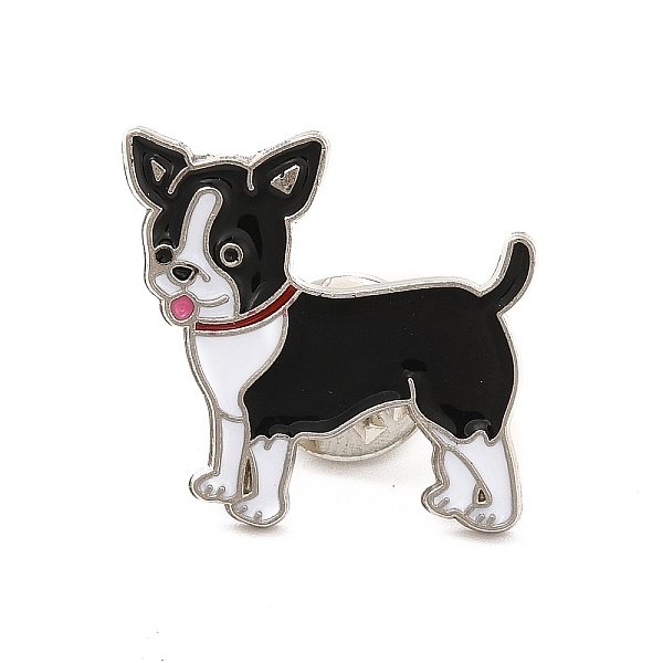 

PandaHall Dog Enamel Pin with Brass Butterfly Clutches, Alloy Badge for Backpack Clothing, Chihuahua, 23.5x24x10mm, Pin: 1.1mm Alloy+Enamel..., Black