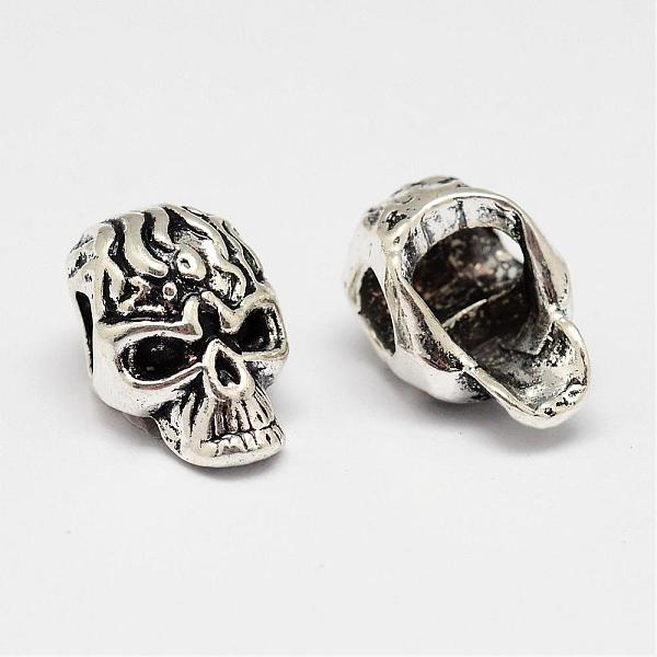 

PandaHall Skull Alloy European Beads, Large Hole Beads, Antique Silver, 13x8.5x8.5mm, Hole: 3.8mm Alloy Skull