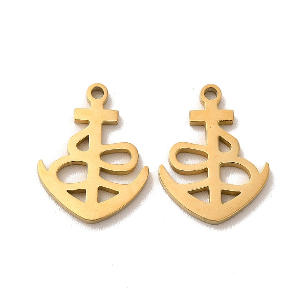 

PandaHall Ion Plating(IP) 304 Stainless Steel Pendants, Anchor Charms, Golden, 17x13x1.4mm, Hole: 1.4mm 304 Stainless Steel Anchor & Helm