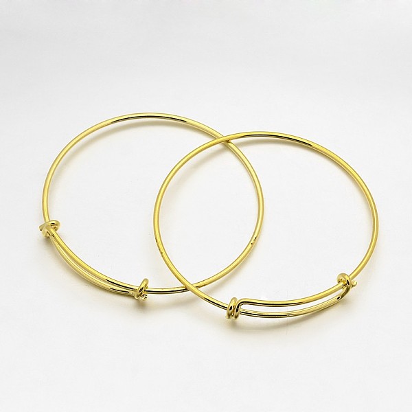 

PandaHall Adjustable Brass Bangles Making, Golden, 2-1/2 inch(64mm) Brass
