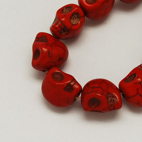 

PandaHall Synthetical Turquoise Beads Strands, Dyed, Skull, for Halloween, Red, 15x12x14mm, Hole: 1.5mm, about 22pcs/strand Synthetic...
