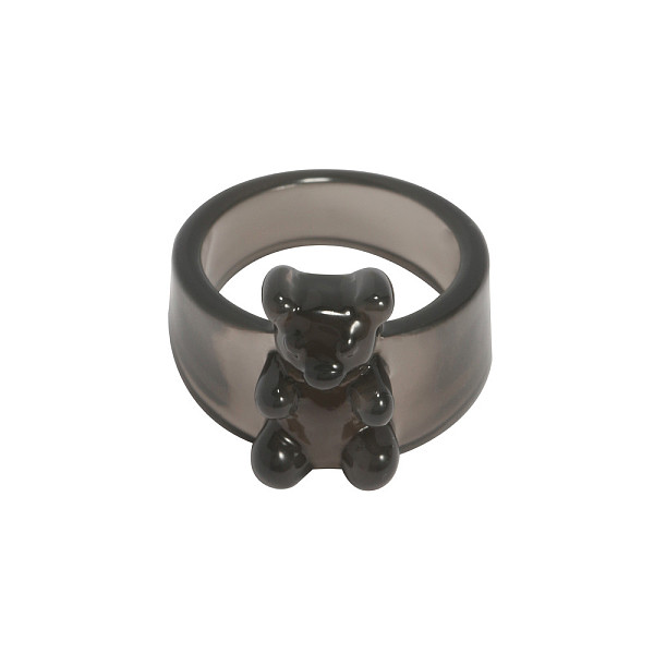 

PandaHall Resin Plain Band Rings, Gray, Inner Diameter: 17mm Resin Bear Gray