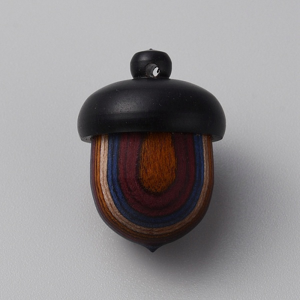 

PandaHall Wooden Acorn Box Jewelry Pendants, Rainbow Acorn Charm, with Screw Cap, Autumn, Secret Canister, Colorful, 30x21.5mm, Hole: 1.5mm...