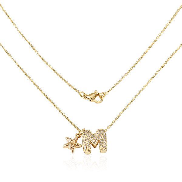 Colliers pendentifs en laiton sertis de micro-pavés de zirconiums cubiques transparents et de strass