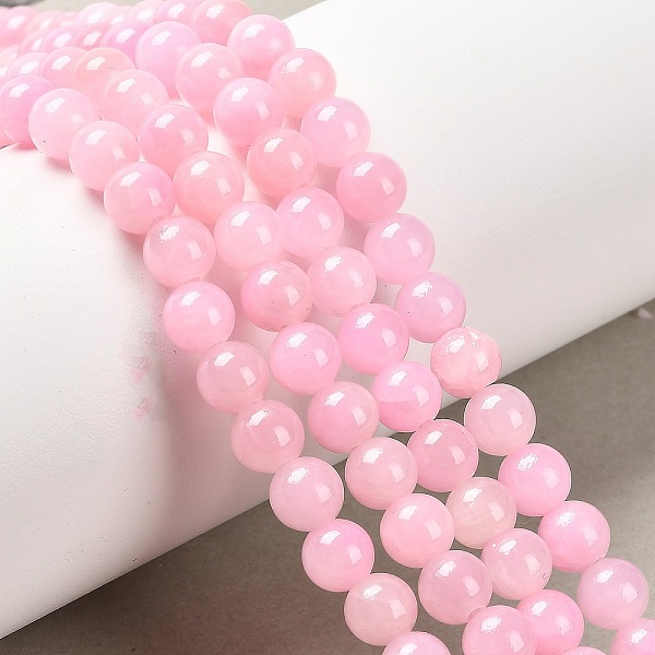 Chapelets de perles de pierres en jade jaune teinte