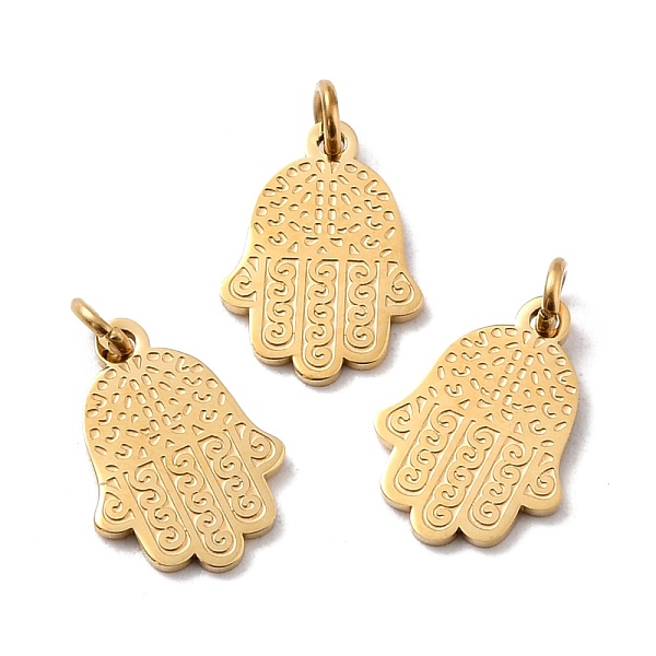 

PandaHall Ion Plating(IP) 316 Surgical Stainless Steel Pendants, Palm, Golden, 14x10x1mm, Hole: 2.4mm 316 Surgical Stainless Steel Palm