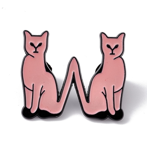 

PandaHall Cat Initial Letter Enamel Pin, Electrophoresis Black Alloy Cartoon Brooch for Backpack Clothes, Letter.W, 30x35x2mm, Pin: 1.2mm...