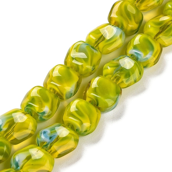 

PandaHall Handmade Milleflori Glass Beads Strands, Square, Yellow Green, 10.5x11.5~12x7mm, Hole: 1mm, about 50pcs/strand, 20.63''(52.4cm)...