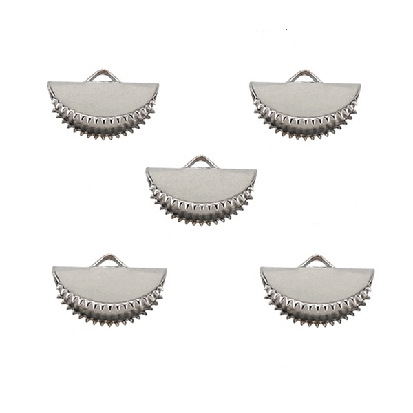 

PandaHall Iron Ribbon Crimp Ends, Platinum, 7.5x15mm, Hole: 2x3.5mm Iron
