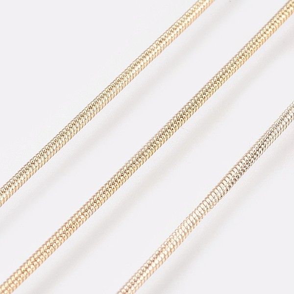 

PandaHall Long-Lasting Plated Brass Snake Chain Necklaces, with Lobster Claw Clasp, Nickel Free, Real 18K Gold Plated, 18.1 inch (46cm), 1mm...