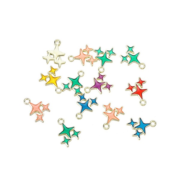 

PandaHall Alloy Enamel Pendants, Golden, Star Charm, Mixed Color, 17x14.5mm Alloy+Enamel Star Multicolor