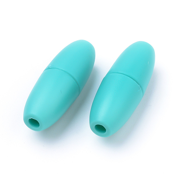 

PandaHall Plastic Breakaway Clasps, For Rubber Silicone Teething Necklaces, Medium Turquoise, 24x9mm, Hole: 2.5mm Plastic Cyan