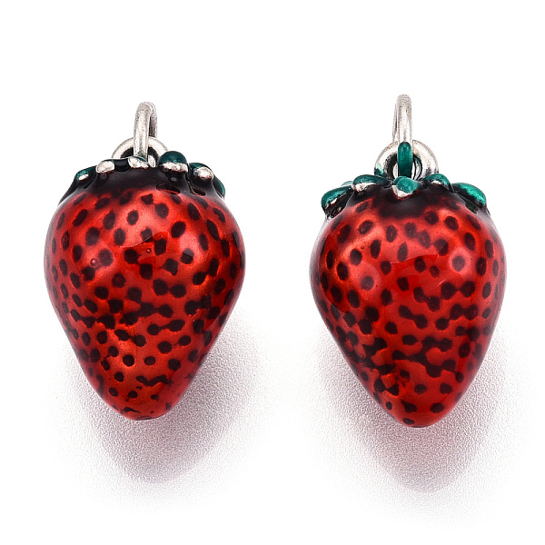

PandaHall 925 Sterling silver Enamel Fruit Pendants, Strawberry Charms with Jump Rings, Red, 19x13x13mm, Hole: 4mm Sterling Silver+Enamel...
