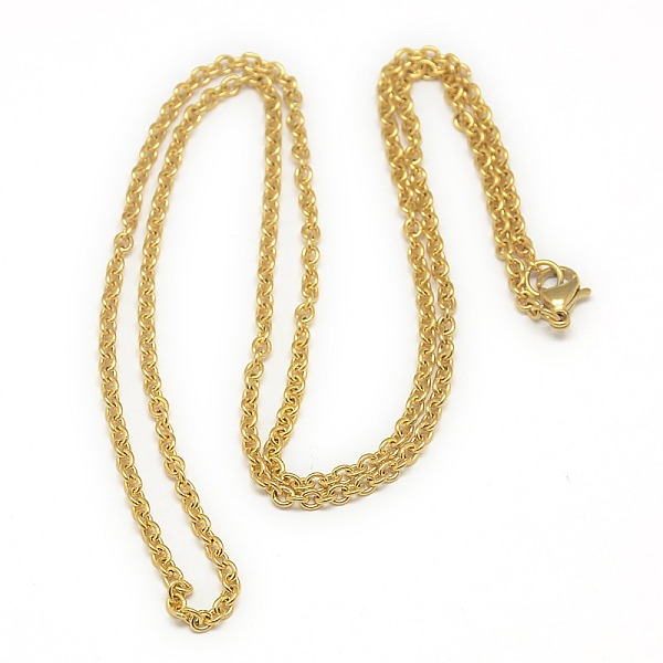 

PandaHall Trendy Unisex 304 Stainless Steel Cable Chain Necklaces, with Lobster Claw Clasps, Golden, 19.5~20.5 inch(50~52cm) 304 Stainless...