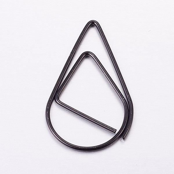 

PandaHall Paper Clips, Teardrop, Gunmetal, 25x15mm Stainless Steel