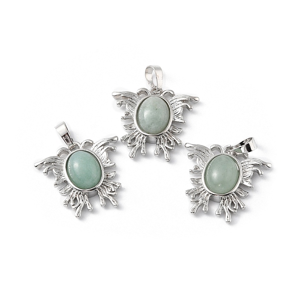 

PandaHall Natural Green Aventurine Pendants, with Rack Plating Brass Findings, Cadmium Free & Lead Free, Butterfly, 25~26x26.5~27x8~9mm...