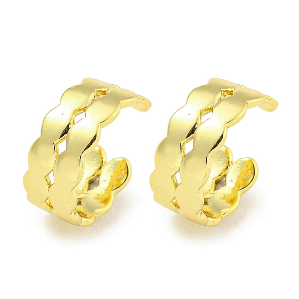 

PandaHall Brass Cuff Earrings for Women, Real 18K Gold Plated, 10.5x4.5mm Brass
