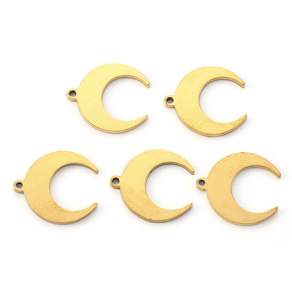 

PandaHall Vacuum Plating 304 Stainless Steel Pendants, Laser Cut, Crescent Moon/Double Horn, Golden, 16x15x1mm, Hole: 1.2mm 304 Stainless...