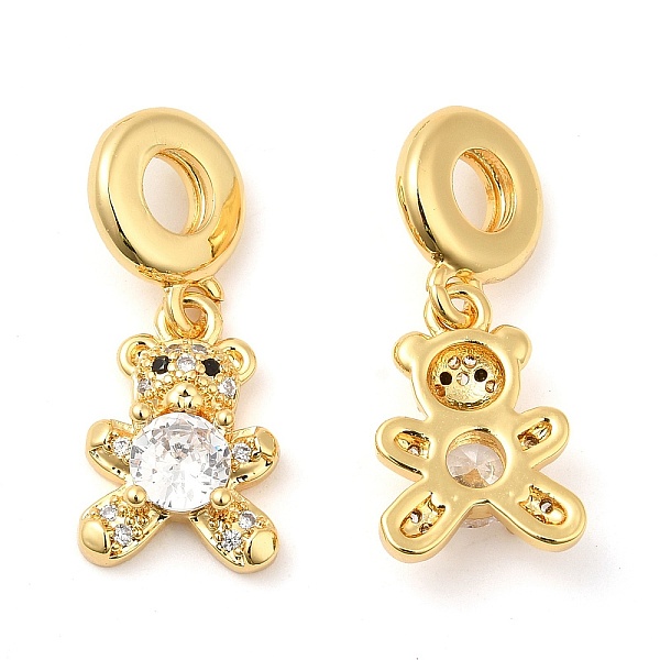 

PandaHall Brass with Cubic Zirconia Pendants, Long-Lasting Plated, Lead Free & Cadmium Free, Bear, Real 18K Gold Plated, 27mm, Hole: 4.5mm..., Clear