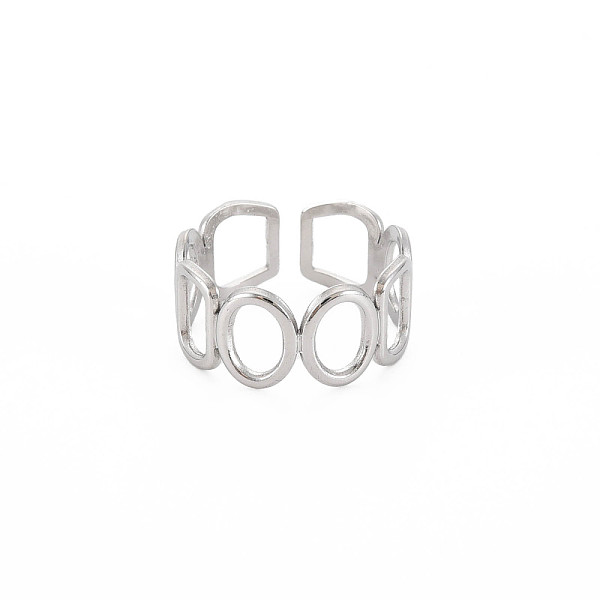 

PandaHall 304 Stainless Steel Open Geometry Wrap Cuff Ring for Women, Stainless Steel Color, US Size 8(18.1mm) 304 Stainless Steel