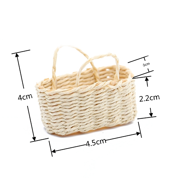 

PandaHall Mini Rattan Bamboo Baskets, DIY Craft and Dollhouse Photography Props Decorations, Light Yellow, 45x40x22mm Bamboo Others