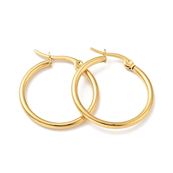 

PandaHall Vacuum Plating 201 Stainless Steel Hoop Earrings with 304 Stainless Steel Pins for Women, Golden, 25x2mm, Pin: 0.6mm 304 Stainless...
