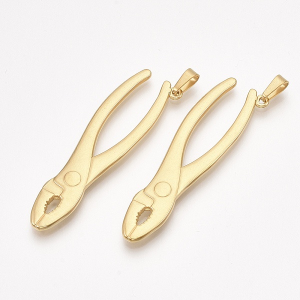 

PandaHall 304 Stainless Steel Big Pendants, Pliers Shape, Golden, 60x16.5x3.5mm, Hole: 7.5x4mm 304 Stainless Steel Tool