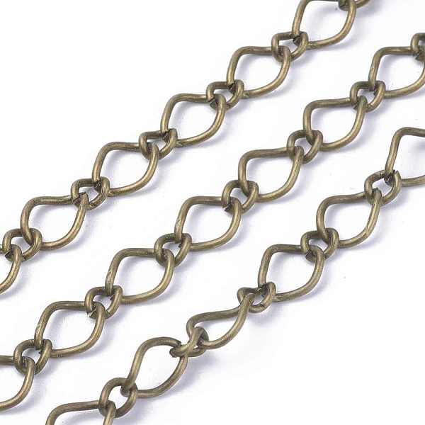 

PandaHall Iron Handmade Chains Figaro Chains Mother-Son Chains, Unwelded, Antique Bronze, with Spool, Mother Link:7x11mm, 1mm thick, Son...